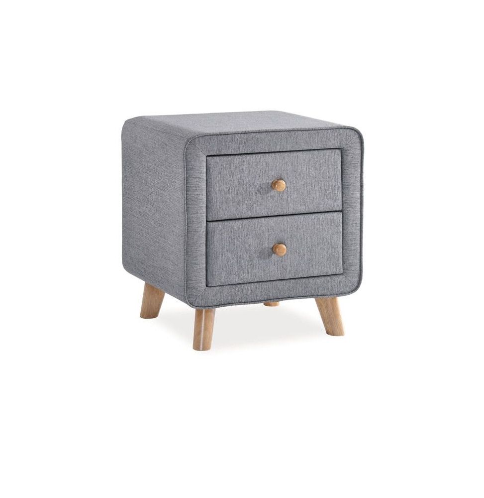 Table de chevet 2 tiroirs - Malmo - 51 x 41 x 60 cm - Gris