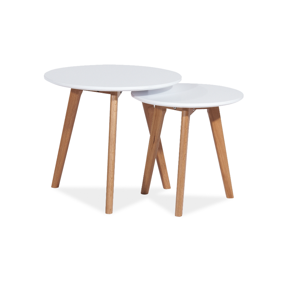 Tables gigognes - Set de 2 - Milan S2 - Blanc