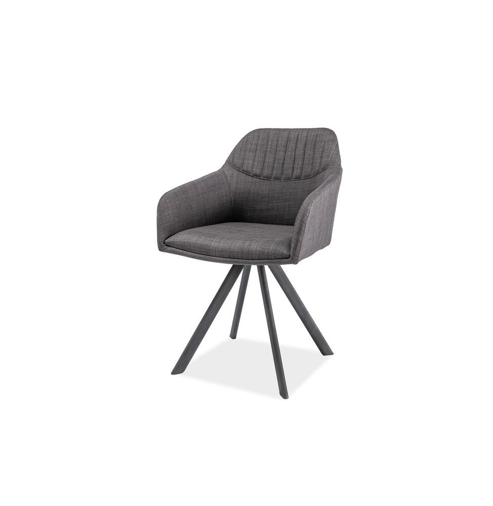 Fauteuil pivotant - Milton II - 55 x 43 x 84 cm - Gris