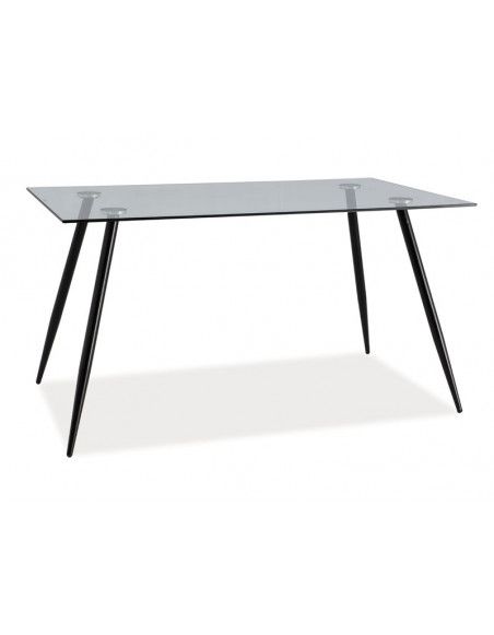 Table en verre 6 personnes - Nino - 140 x 80 x 75 cm