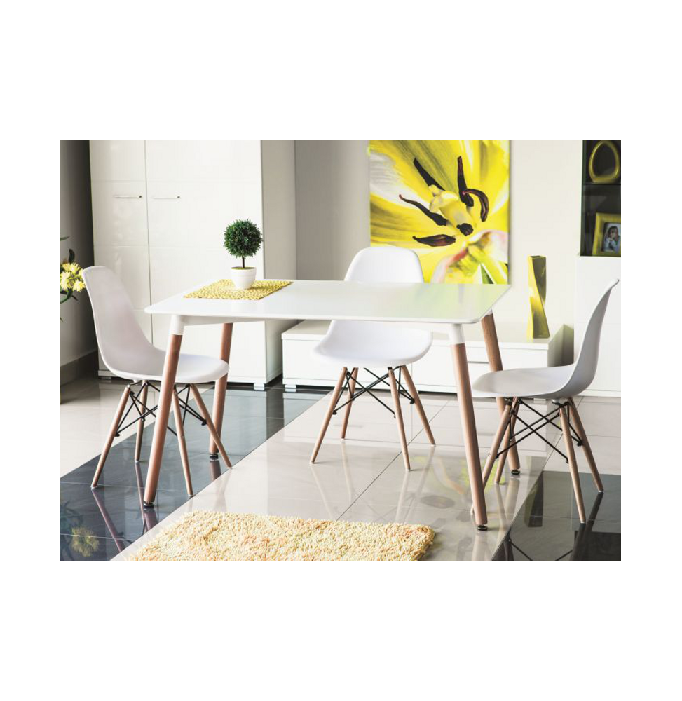 Table 6 personnes - Nolan - 120 x 80 x 73 cm - Blanc