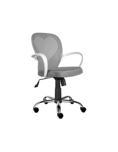 Chaise de bureau à roulettes - Daisy - 60 x 47 x 98 cm - Gris