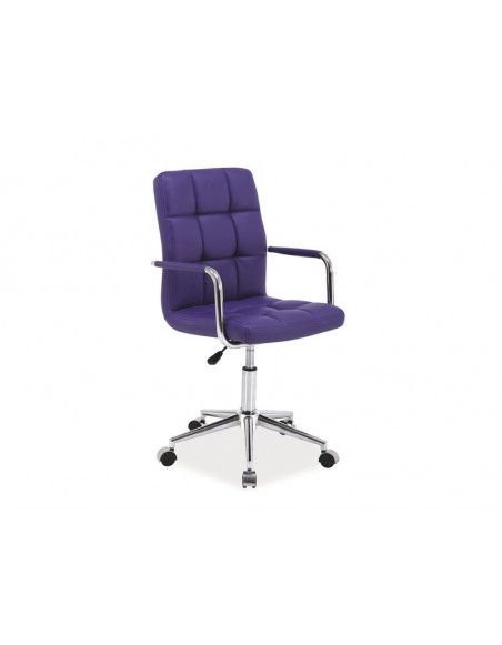 Chaise de bureau à roulettes - Q022 - 51 x 40 x 87 cm - Cuir PU - Violet