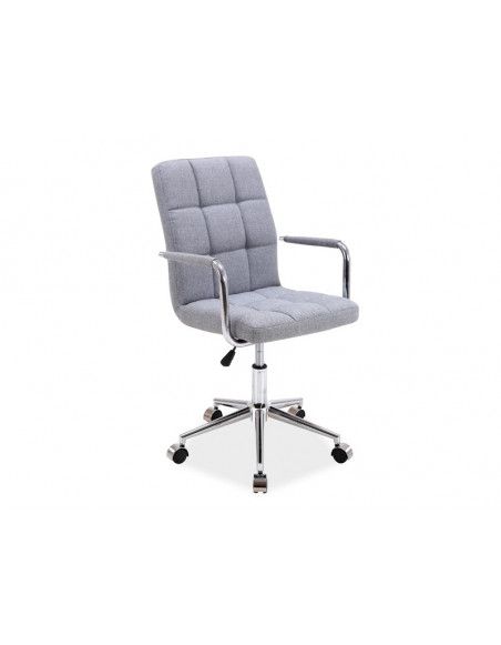Chaise de bureau à roulettes - Q022 - 51 x 40 x 87 cm - Tissu - Gris