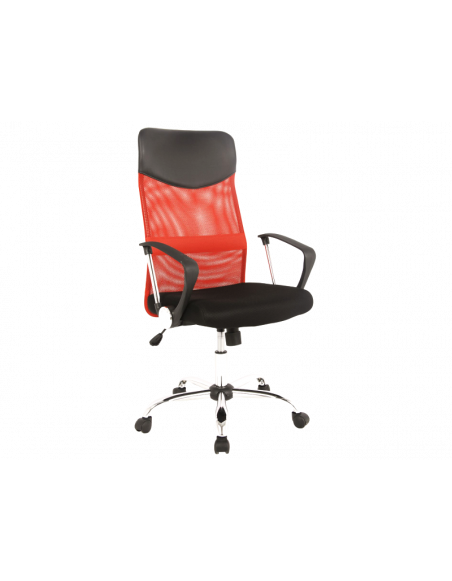 Chaise de bureau à roulettes - Q025 - 62 x 50 x 107 cm - Tissu - Rouge