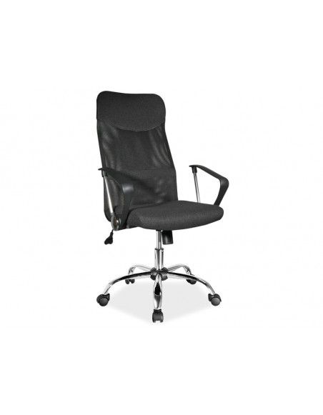 Chaise de bureau à roulettes - Q025 - 62 x 50 x 107 cm - Tissu noir