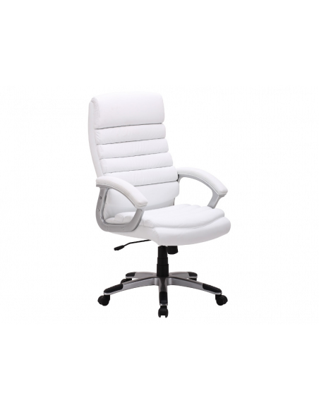 Chaise de bureau à roulettes - Q087 - 66 x 50 x 115 cm - Blanc