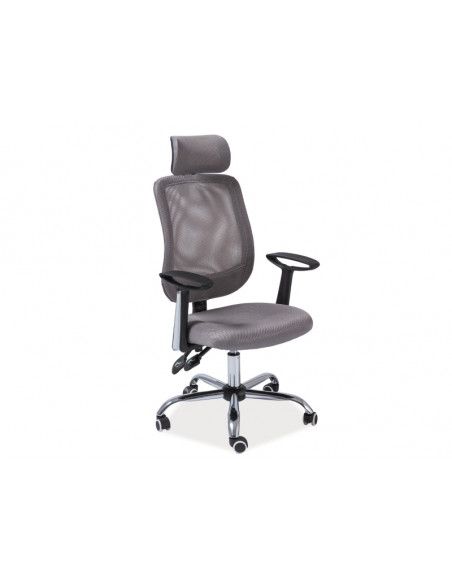 Chaise de bureau à roulettes - Q118 - 60 x 50 x 115 cm - Gris