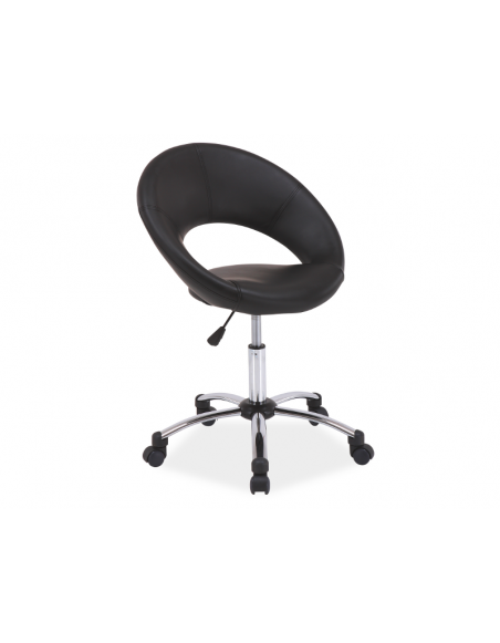 Chaise de bureau à roulettes - Q128 - 60 x 41 x 75 cm - Noir