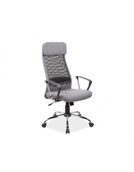 Chaise de bureau à roulettes - Q345 - 62 x 49 x 118 cm - Gris