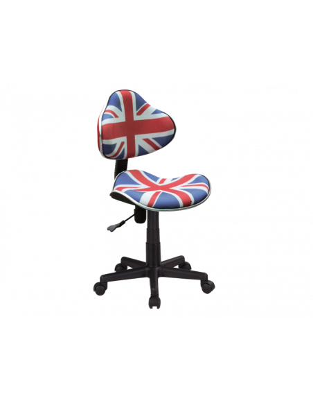 Chaise de bureau à roulettes - QG2 - 48 x 41 x 84 cm - Drapeau de Londres