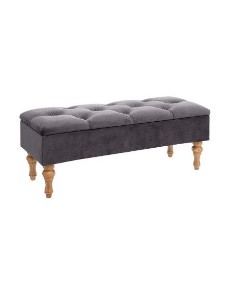 Banc de rangement - 102 x 38 x 41 cm - Gris