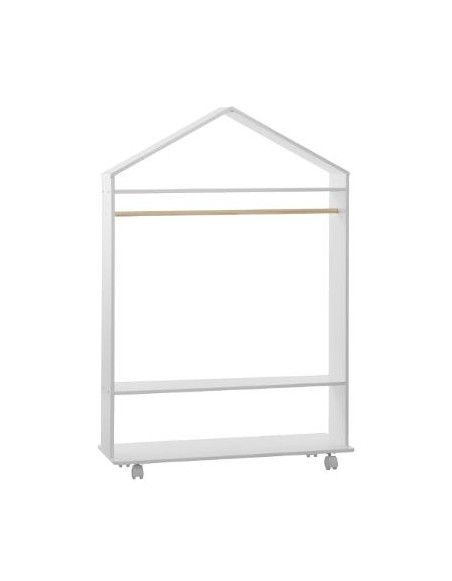 Penderie à roulettes - 80,5 x 36 x 120 cm - Blanc