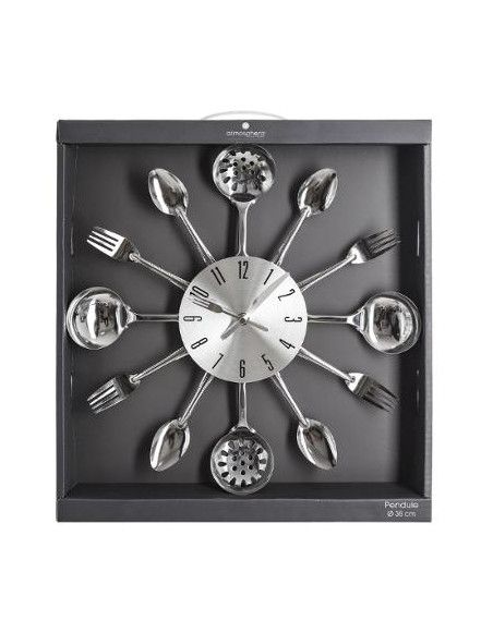 Horloge De Cuisine Pendule En Bois Décorée Avec De Vraies épices - Occasion