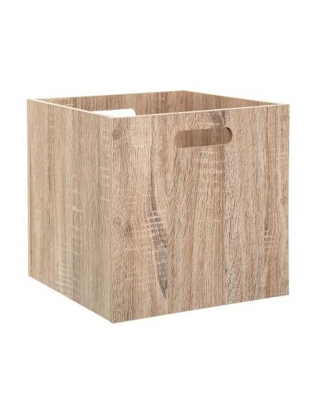 Boîte de rangement en bois naturel - 31 x 31 cm