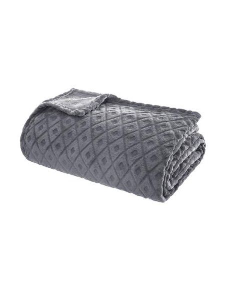 Plaid losange - 180 x 230 cm - Gris