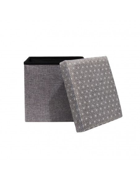 Coffre pouf pliable imprimé - Gris