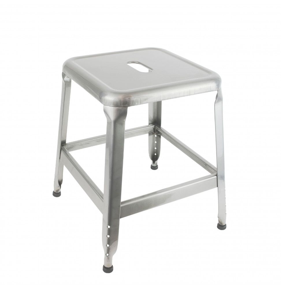 Tabouret transportable en inox - Gris