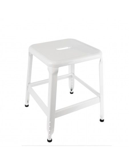 Tabouret transportable en inox - Blanc