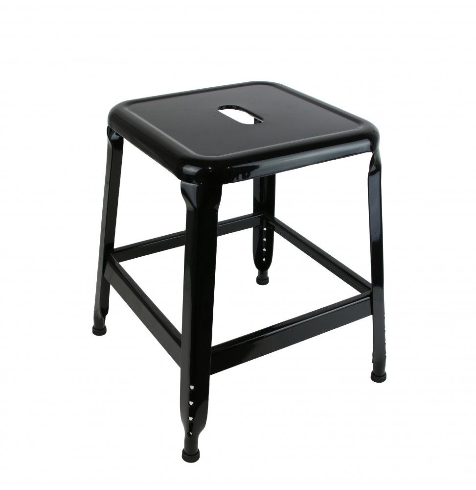 Tabouret transportable en inox - Noir