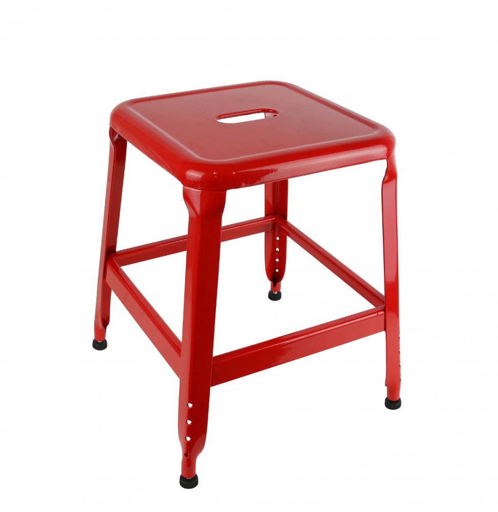 Tabouret transportable en inox - Rouge