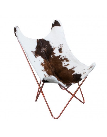 Fauteuil papillon vache - Marron