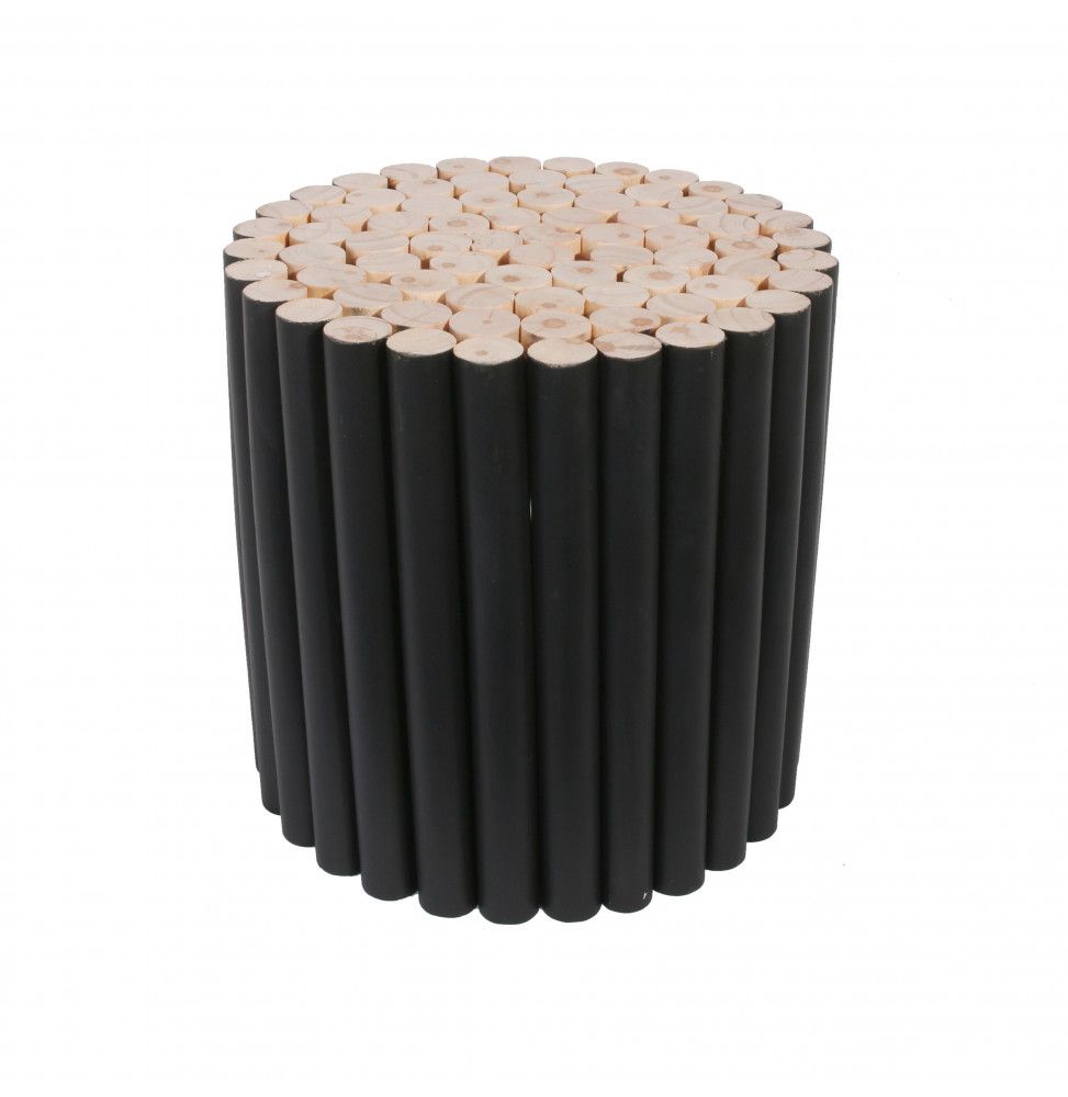 Tabouret rondin en bois - Noir