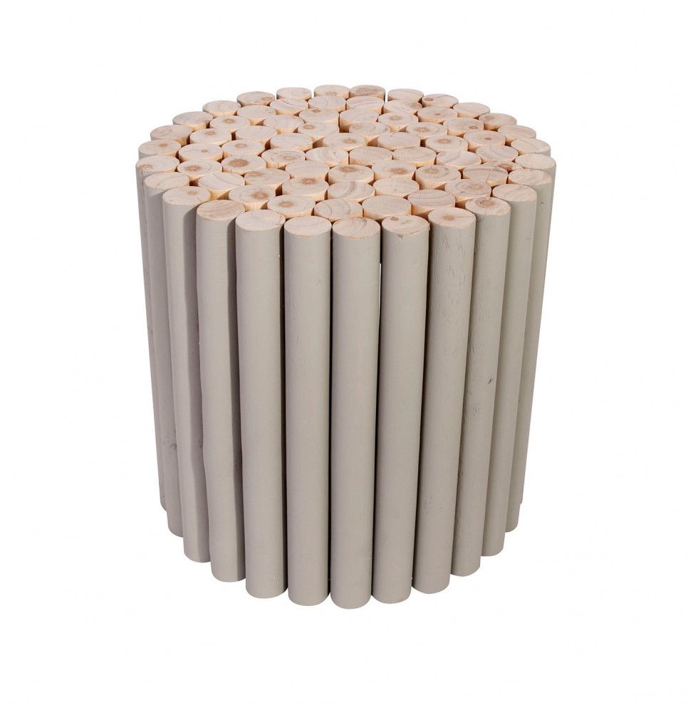 Tabouret rondin en bois - Taupe
