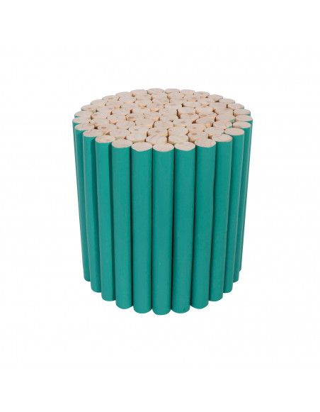 Tabouret rondin en bois - Vert