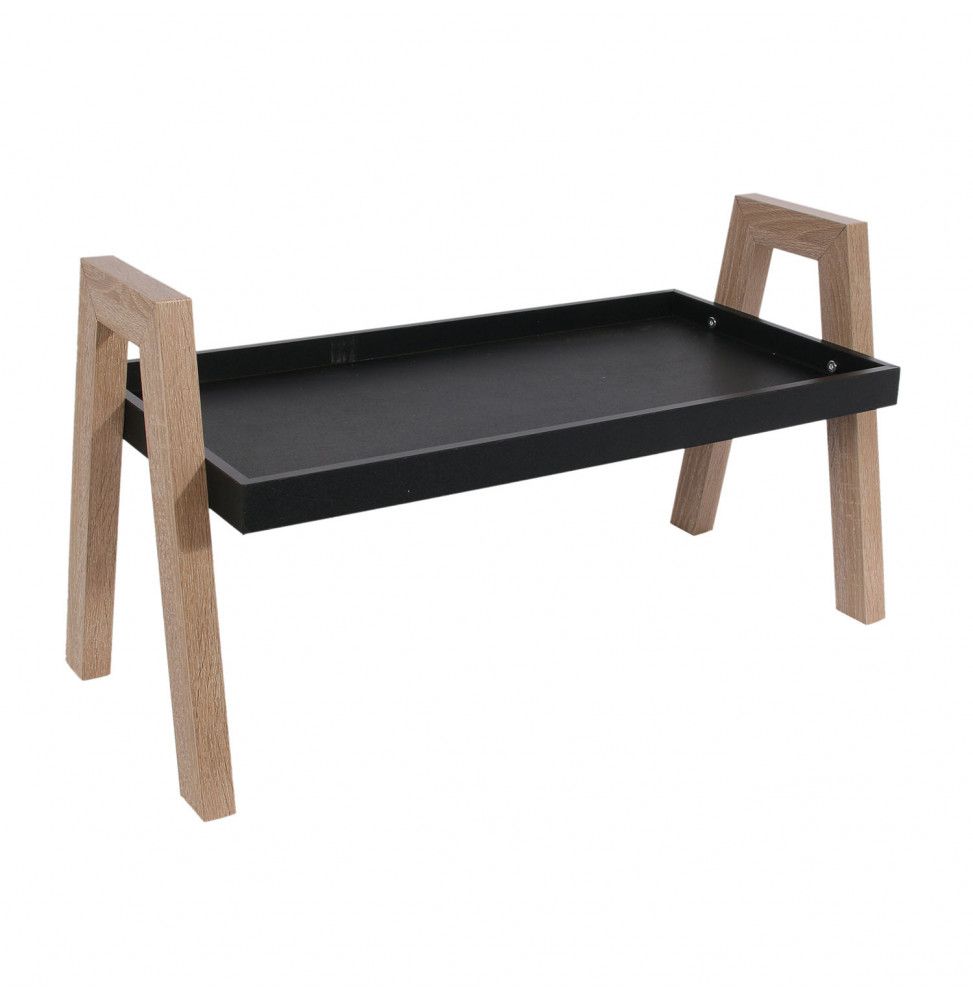 Étagère empilable en bois - L 64,8 x l 30,2 x H 35,5 cm - Noir