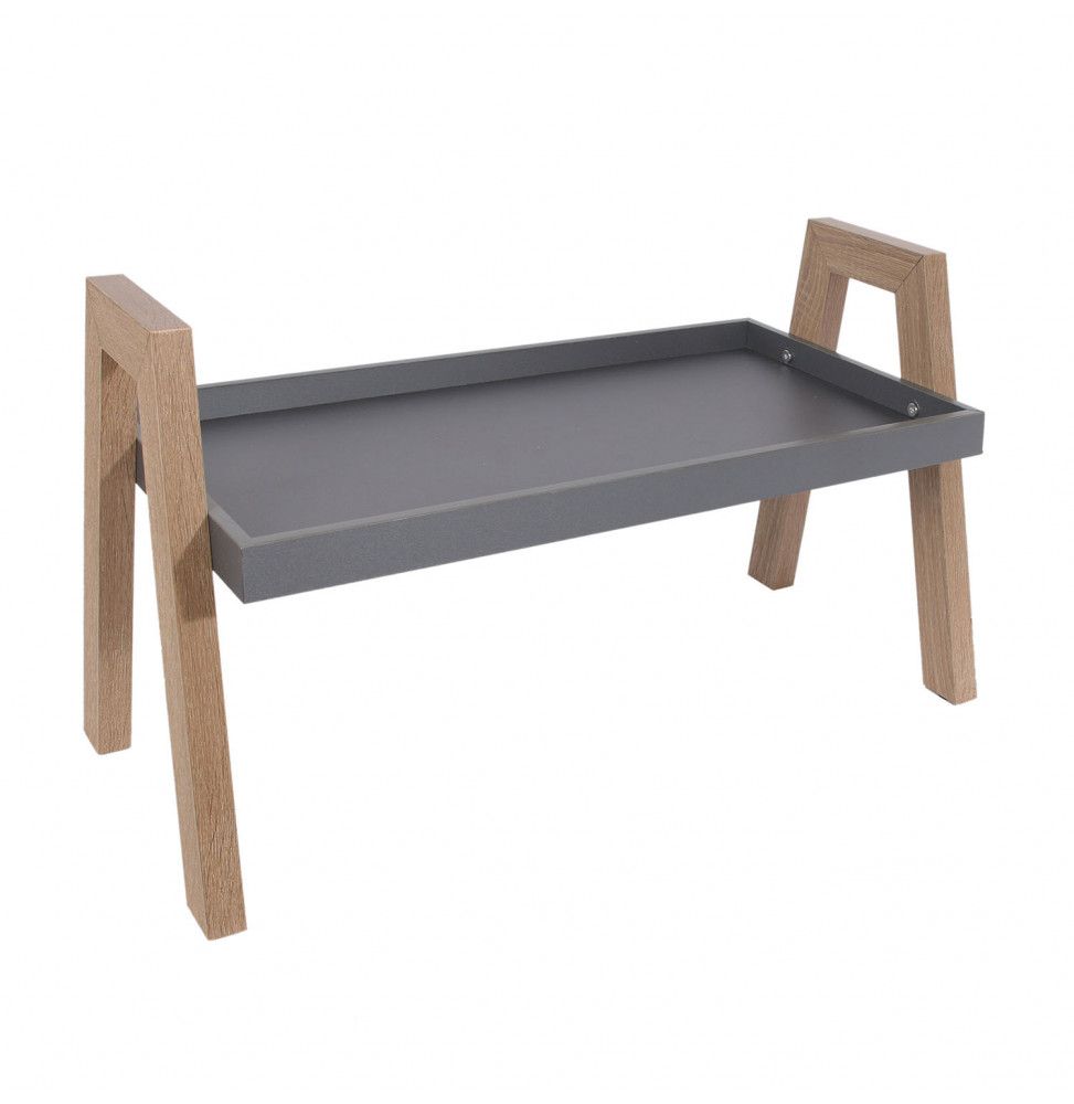 Étagère empilable en bois - L 64,8 x l 30,2 x H 35,5 cm - Gris