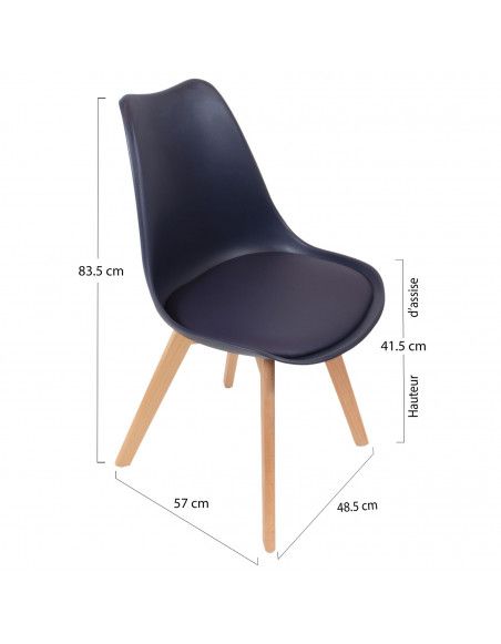 Chaise scandinave avec coque rembourrée - Violet