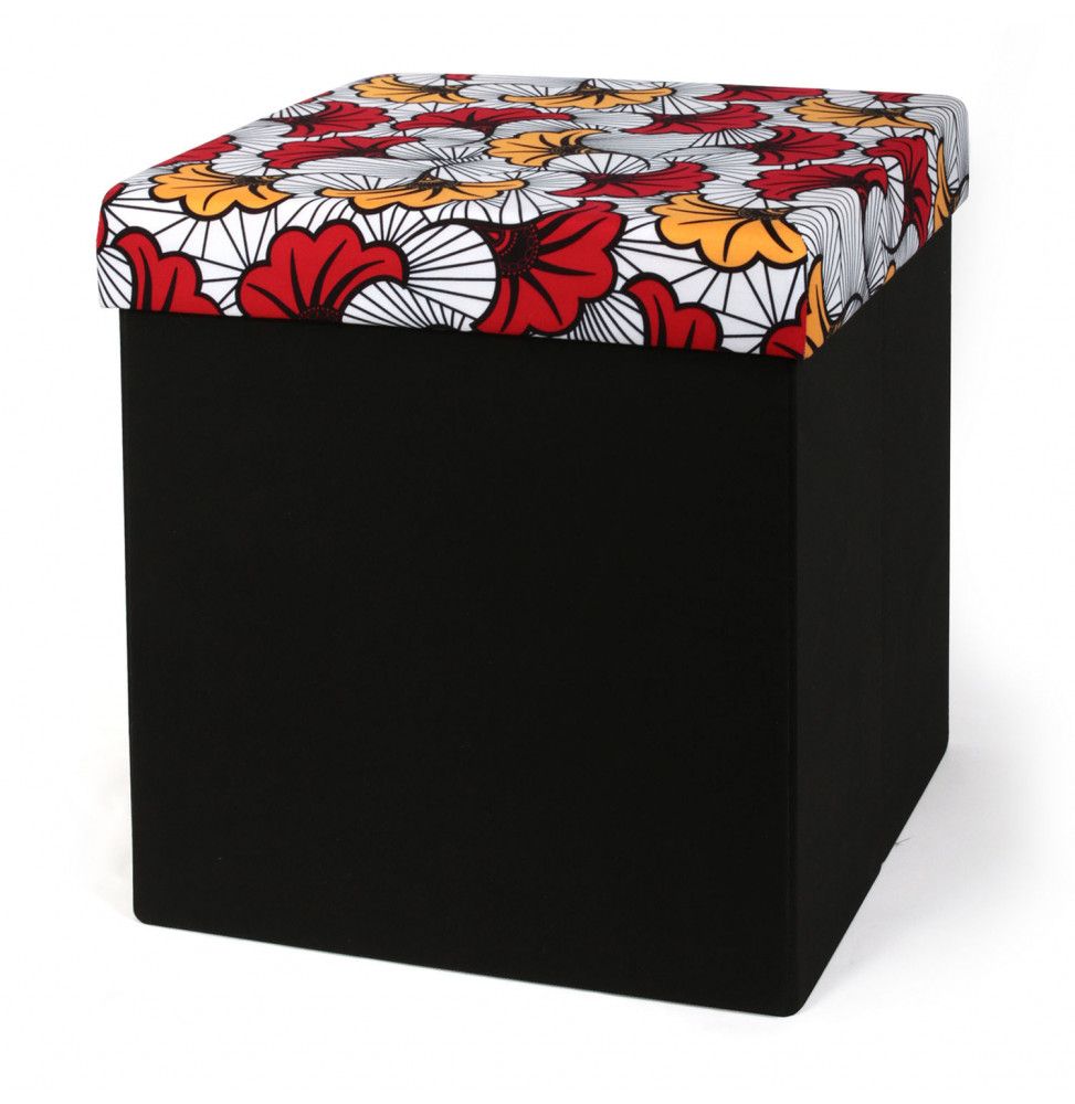 Coffre pouf pliable Wax - Rouge