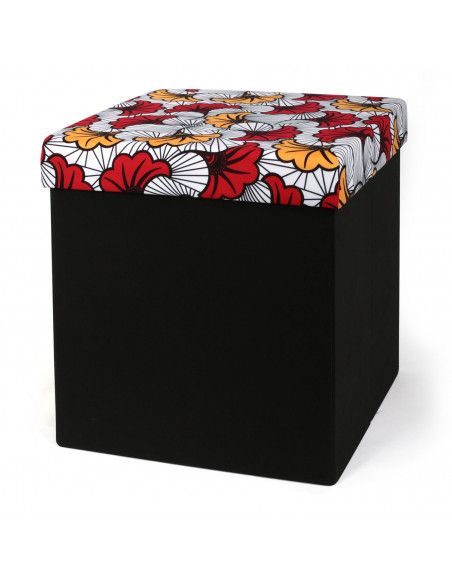 Coffre pouf pliable Wax - Rouge