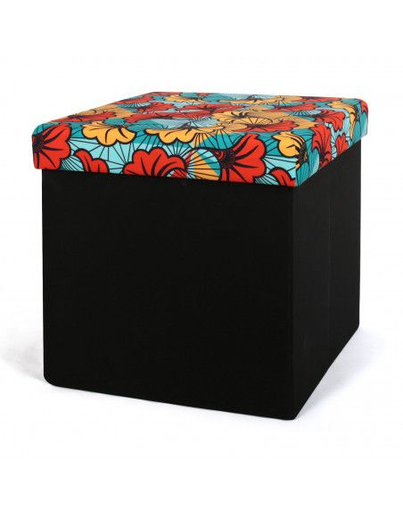 Coffre pouf pliable Wax - Bleu