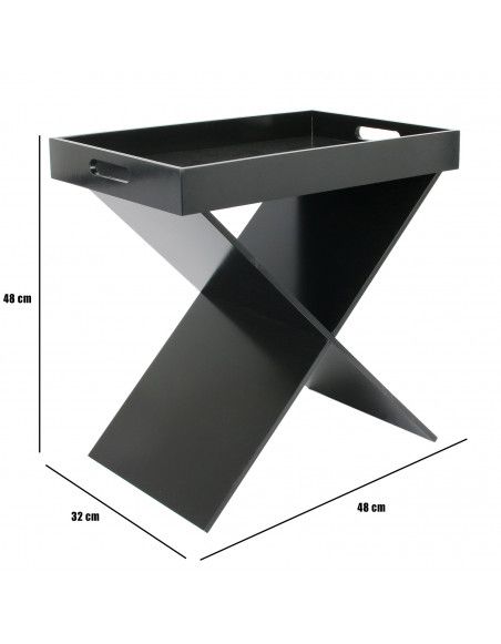 Table d'appoint avec plateau amovible - Noir