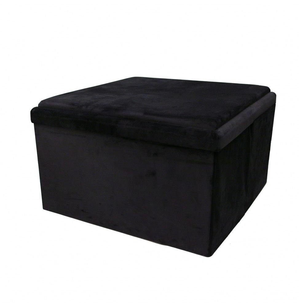 Coffre pouf table pliable - Noir