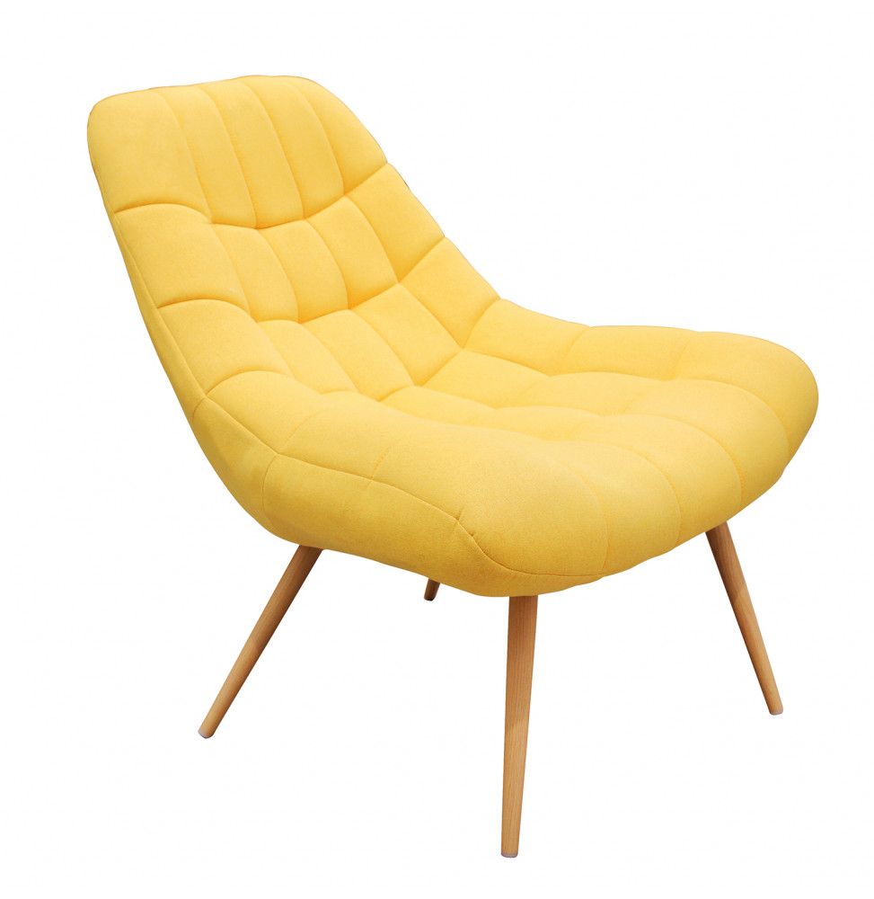 Fauteuil capitonné Camden - Jaune
