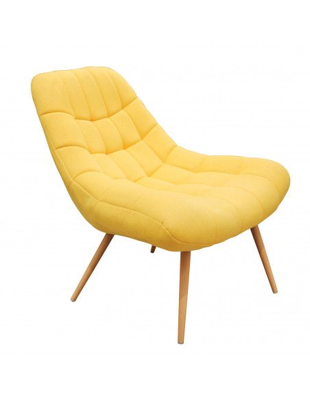 Fauteuil capitonné Camden - Jaune