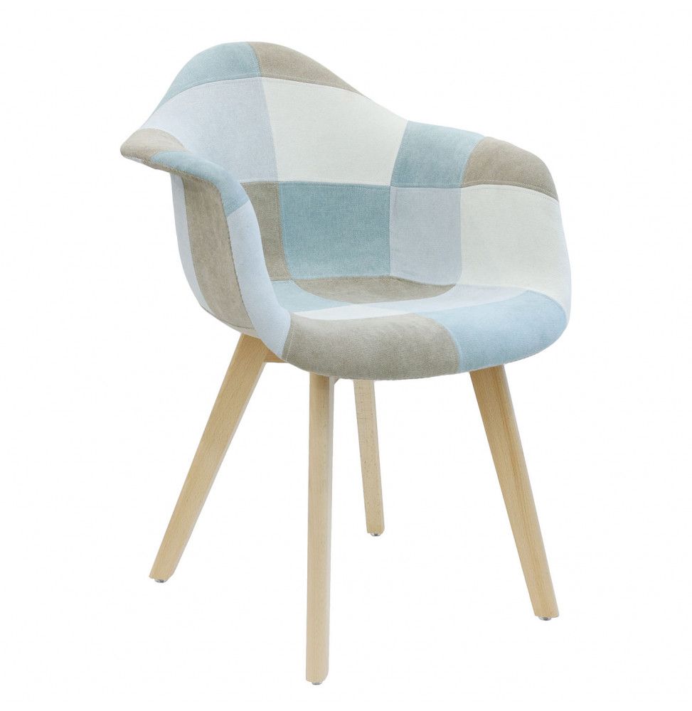 Fauteuil Patchwork - Bleu clair