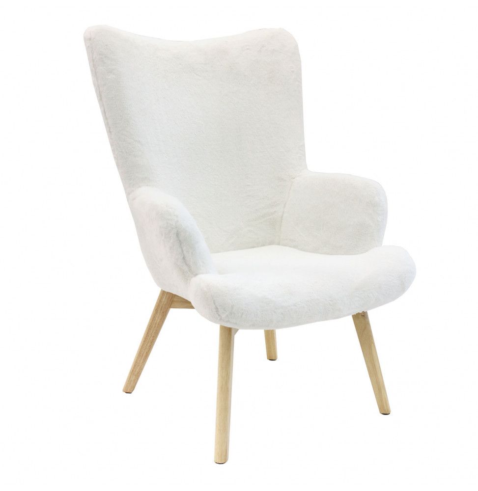 Fauteuil Helsinki imitation fourrure - Blanc