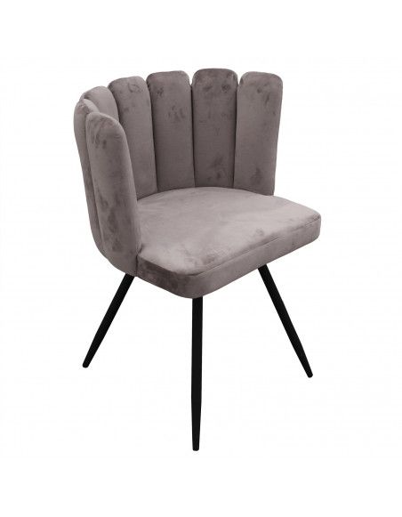 Chaise Ariel revêtement en velours - Gris