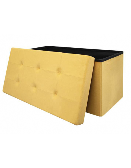 Coffre banc pliable Suédine - Jaune