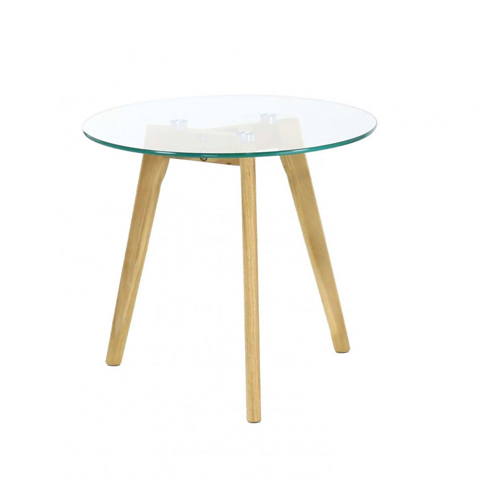 Table basse ronde en verre - D 50 cm - Transparent