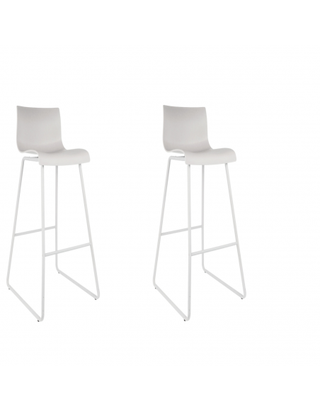 Lot de 2 chaises de bar Novaei -Blanc