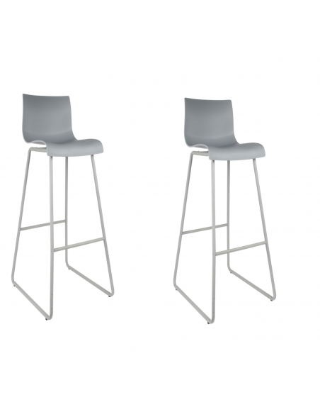 Lot de 2 chaises de bar Novaei - Gris
