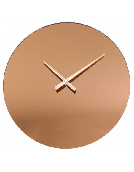 Horloge murale couleur cuivre - Miroir fumé - Pendule moderne