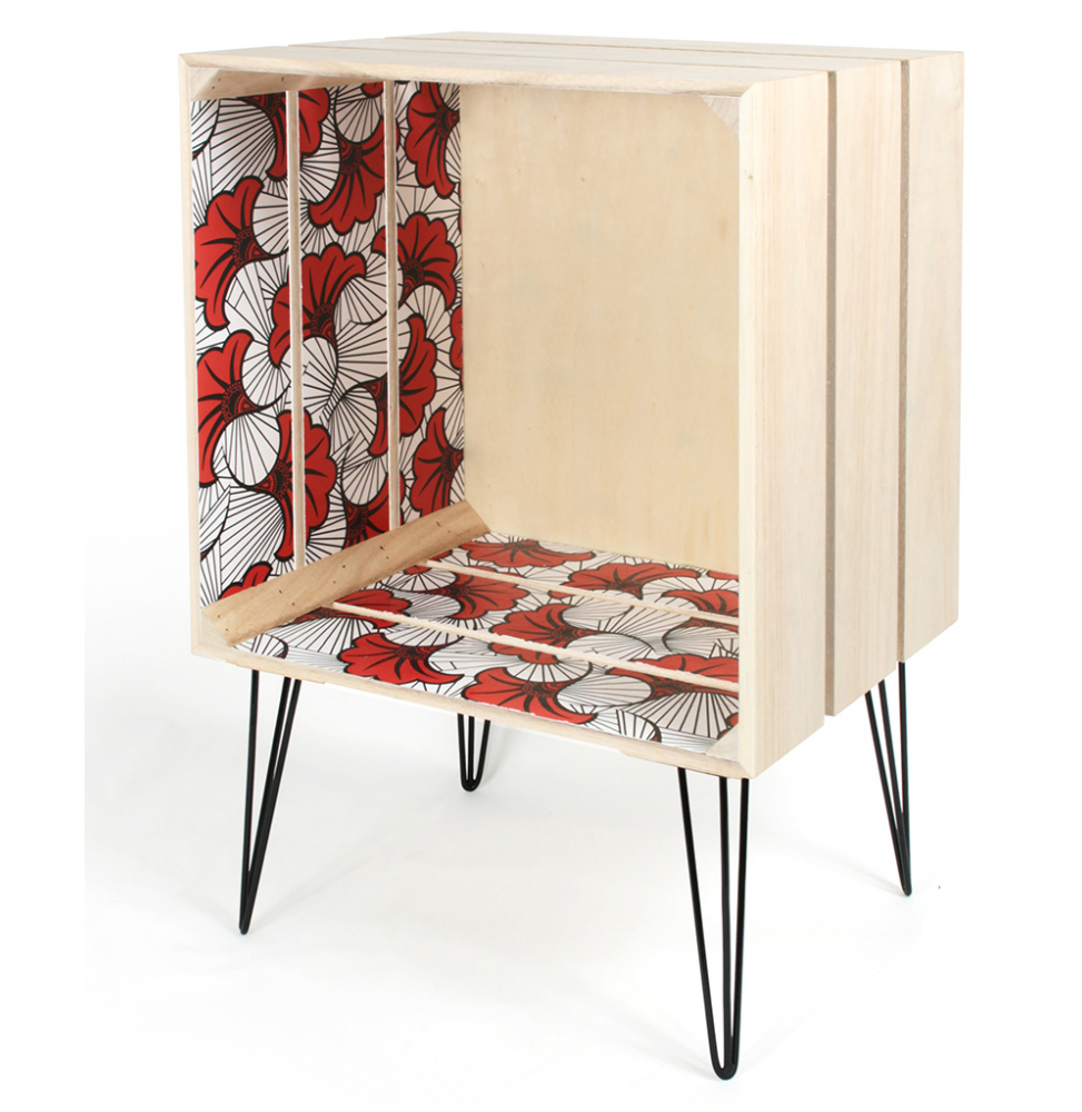 Meuble cagette Wax - L 40 x l 30 x H 60 cm - Rouge