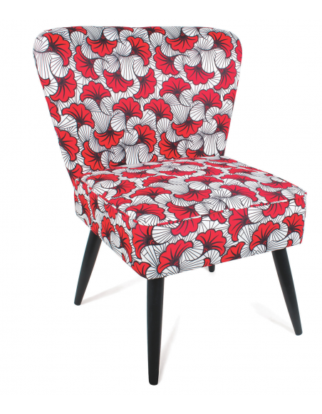 Fauteuil bas Wax - L 48 x H 43,5 cm - Rouge