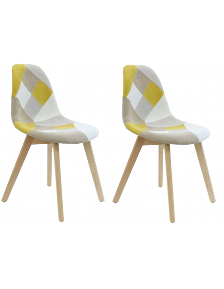 Lot de 2 chaises Patchwork -Jaune